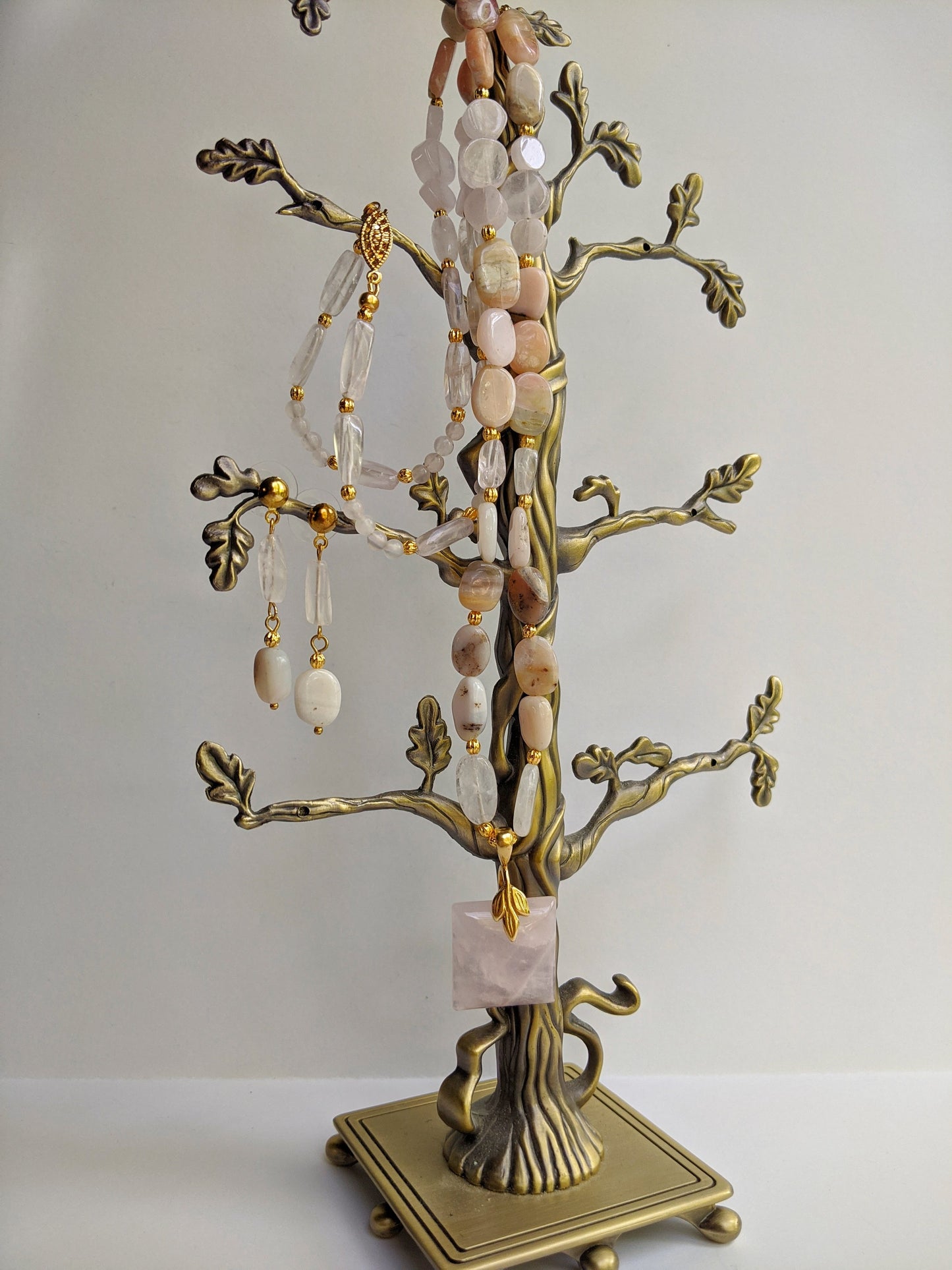 Pink Perfection Necklace Set: Rose Quartz & Natural Pink Opals