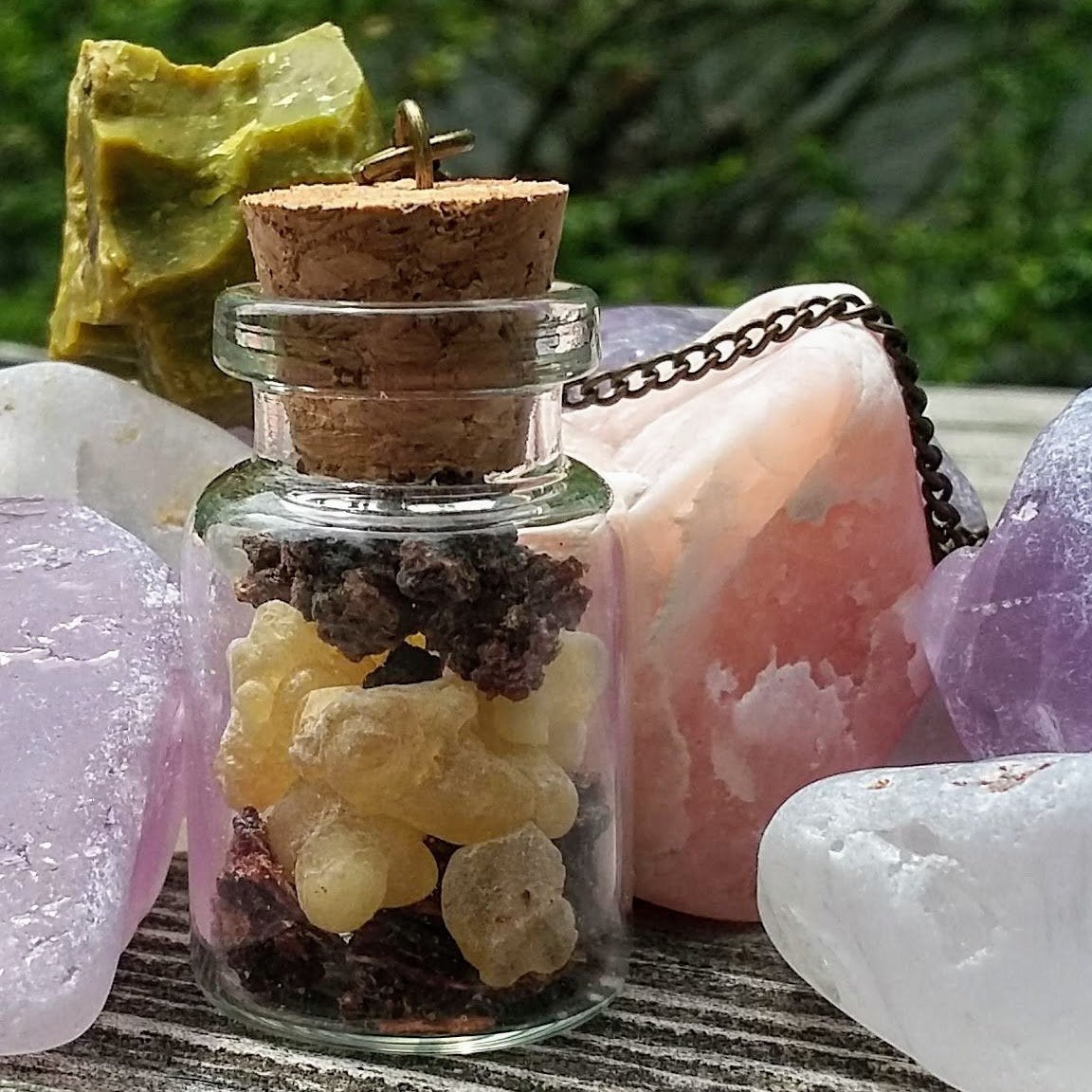 Frankincense & Myrrh bottle pendant