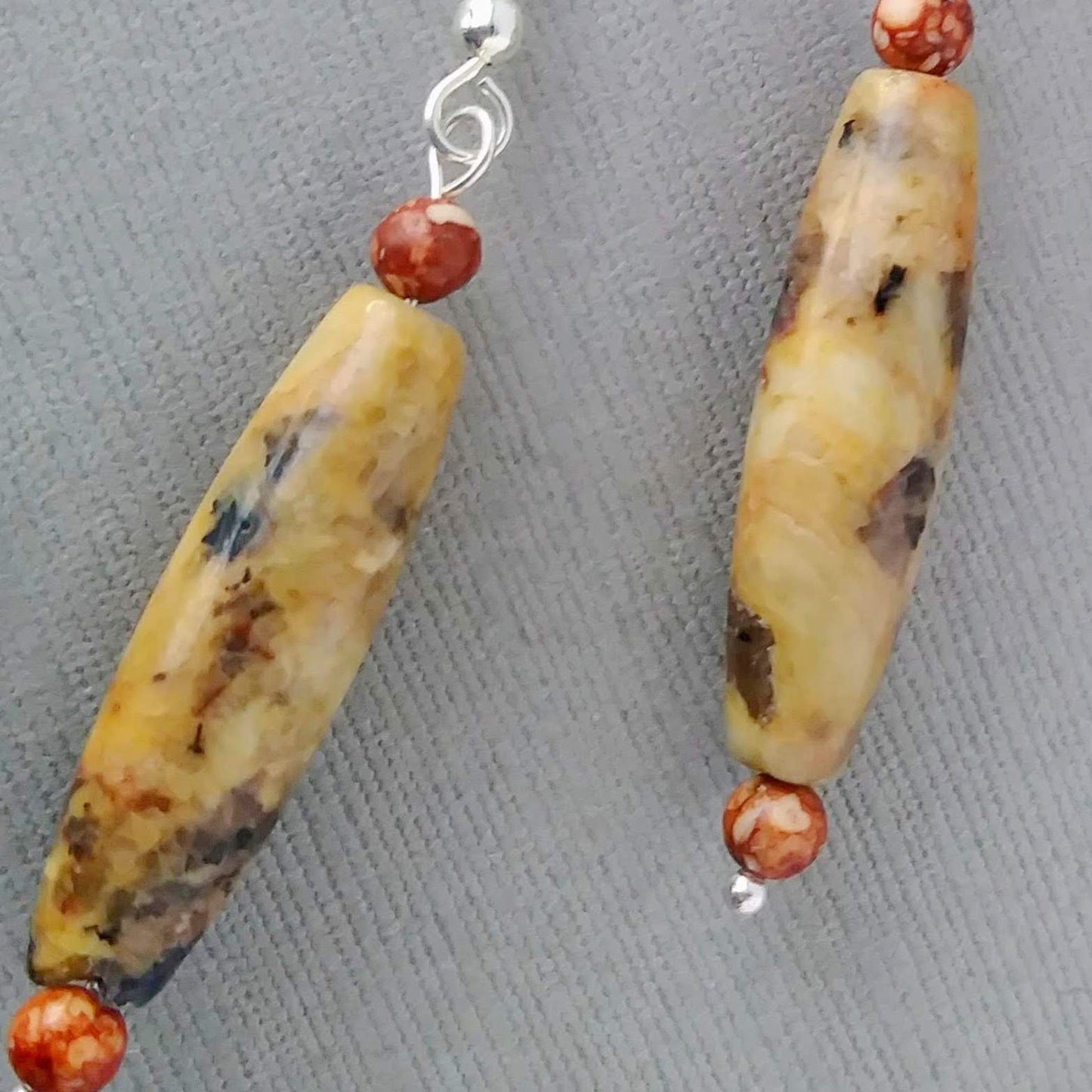 Autumn Spikes Burnt Orange & Brown Stone Dangle Earrings