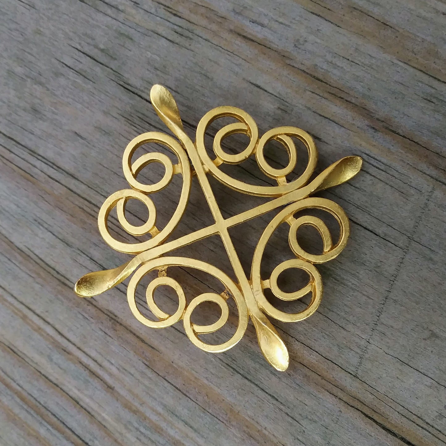 Goldtone Cross Vintage Brooch