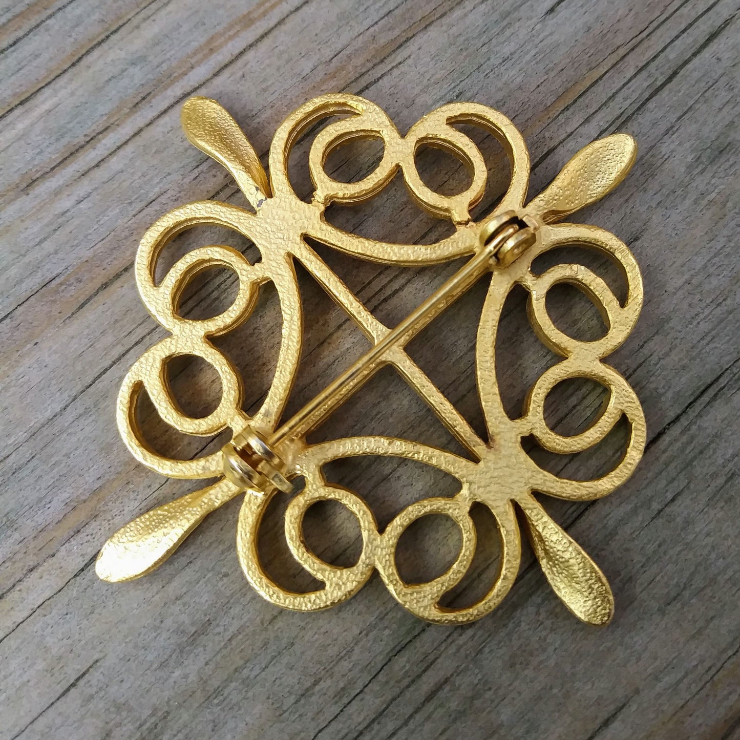 Goldtone Cross Vintage Brooch