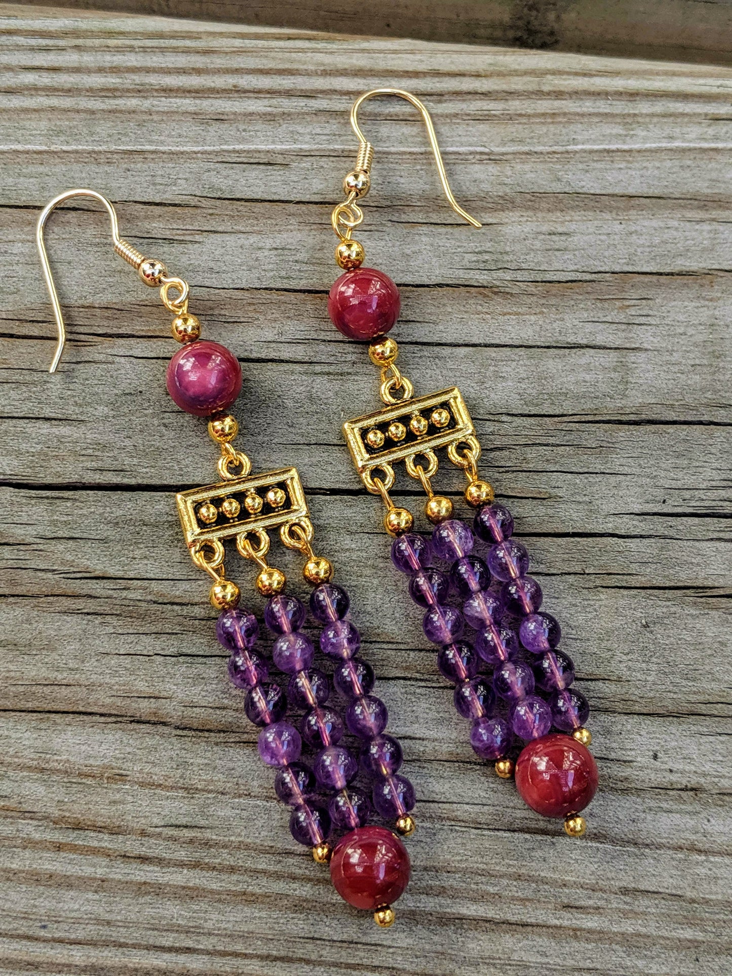 Minoan Falls Amethyst Earrings