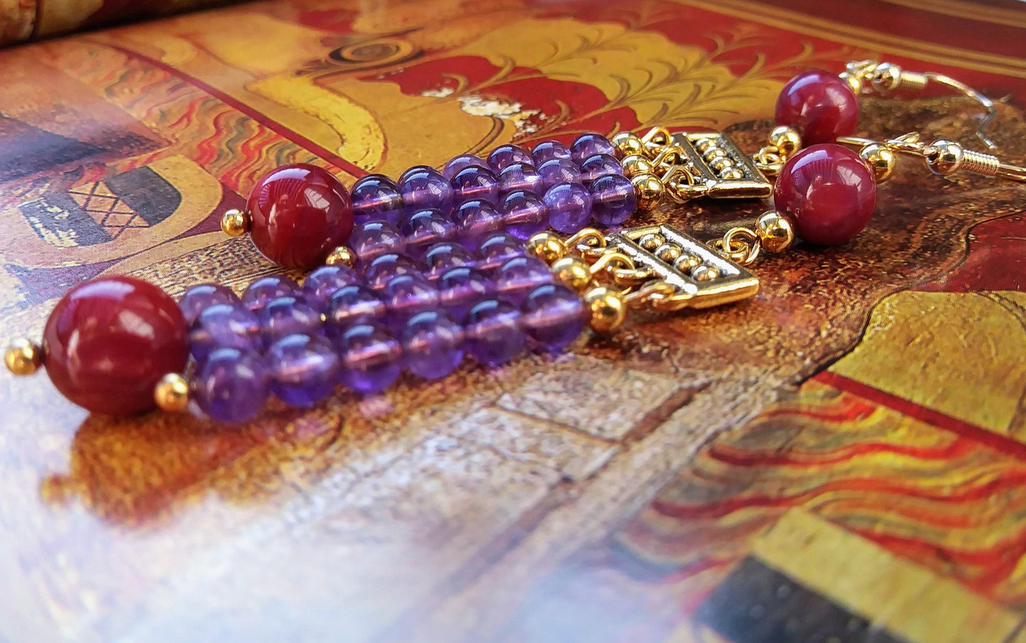 Minoan Falls Amethyst Earrings