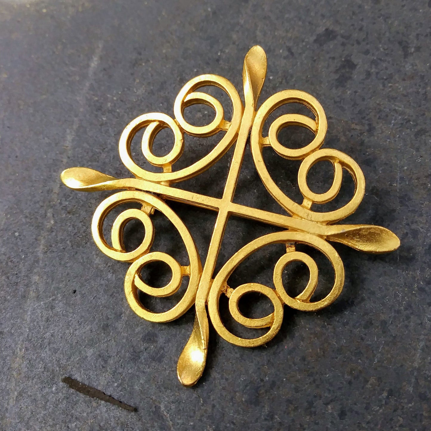 Goldtone Cross Vintage Brooch