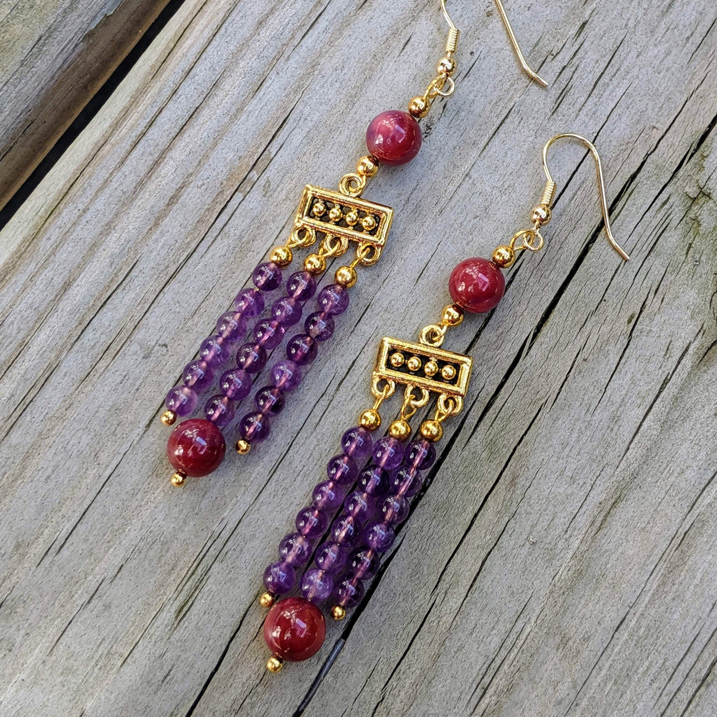 Minoan Falls Amethyst Earrings