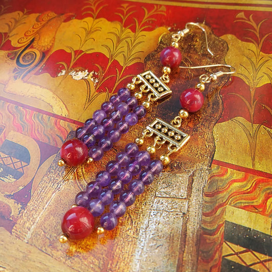 Minoan Falls Amethyst Earrings